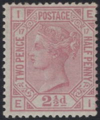 135610 1880 2½D ROSY-MAUVE PLATE SEVENTEEN (SG141) FINE MINT EXAMPLE.