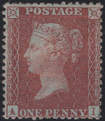 135731 1856 DIE 2 1D PL.30 (SG29)(AI) GOOD UNUSED, MISSING IMPRIMATUR LETTERING.