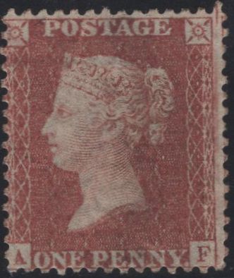 135733 1856 DIE 2 1D PL.25 (SG29)(AF) GOOD UNUSED, MISSING IMPRIMATUR LETTERING.