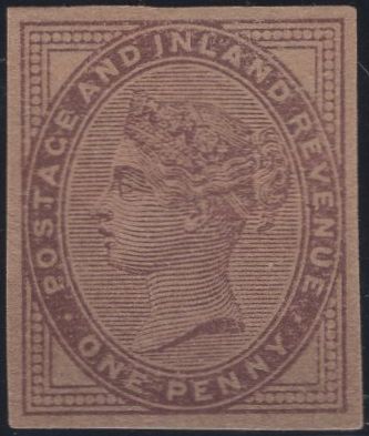 135741 1881 1D LILAC (SG172) FINE PLATE PROOF IN LILAC ON BUFF PAPER.