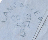 135745 1847 MAIL BOLTON TO LANCASTER WITH 'LANCASTER' SKELETON DATE STAMP (LA644).