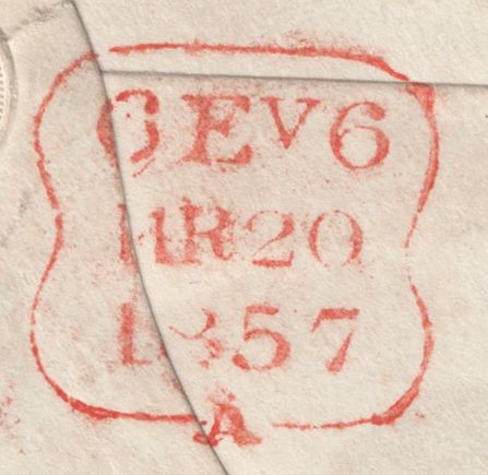 135752 1857 REGISTERED MAIL USED IN LONDON WITH 6D LILAC (SG68) AND 1D DIE 2 ORANGE-RED (SPEC C9(2).