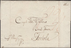 135755 1811 MAIL LIVERPOOL TO 'Capt. Watters, Tortola' BRITISH VIRGIN ISLES.