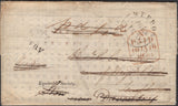 135791 1840 ENTIRE LETTER MAILED 9TH JAN 1840, LAST DAY UNIFORM FOURPENNY POST TO LONDON AND RE-DIRECTED TO DAVENTRY 10TH JAN 1840, FIRST DAY UNIFORM PENNY POST.