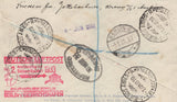 135834 1933 REGISTERED AIR MAIL SHEFFIELD TO ARGENTINA WITH VARIOUS KGV ISSUES AND ZEPPELIN CACHET.