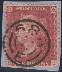 135871 1857 DIE 2 1D PL.44 (SG40) WITH SALISBURY '683/E' EXPERIMENTAL CANCELLATION WITH PINS.