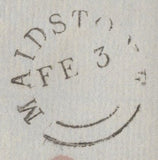 135878 1835-1836 LETTERS (13) FROM MAIDSTONE, ALL WITH 'MAIDSTONE' DATE STAMPS (KT718) WITH YEAR SLUGS OMITTED.