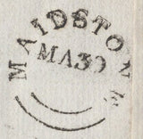 135878 1835-1836 LETTERS (13) FROM MAIDSTONE, ALL WITH 'MAIDSTONE' DATE STAMPS (KT718) WITH YEAR SLUGS OMITTED.