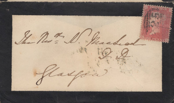 135879 1862 MOURNING ENVELOPE COWES TO GLASGOW HAND WRITTEN BY QUEEN VICTORIA.