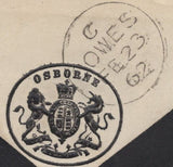 135879 1862 MOURNING ENVELOPE COWES TO GLASGOW HAND WRITTEN BY QUEEN VICTORIA.