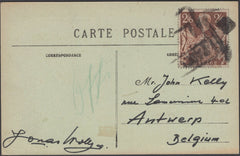 135884 UNDATED POST CARD CIRCA 1941 TO BELGIUM WITH KGVI 2/6 BROWN (SG476).