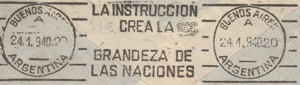 135888 1940 AIR MAIL BOURNEMOUTH-POOLE TO ARGENTINA WITH 5S RED (SG477).