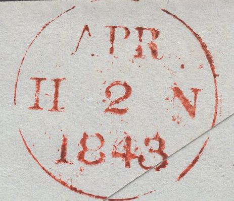 135923 1843 MAIL USED IN EDINBURGH WITH 1D PL.19(SG8) AND FINE EDINBURGH MALTESE CROSS.