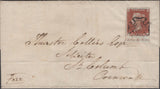 135928 1844 MAIL DEVONPORT TO ST COLUMB WITH 1D PL.34 (SG8) WITH MARGINAL INSCRIPTION.