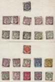 135957 1885 DE LA RUE RE-JOINED 'APPENDIX' SHEET WITH ½D TO 1S LILAC AND GREEN (10) ALSO 1D LILAC AND ½D TO 1S JUBILEE ISSUE (11) WITH 'PORTSMOUTH' SQUARED CIRCLE TRIAL CANCELLATIONS JA 5 85, DOCUMENT OFFICIALLY PRODUCED TO COMPARE THESE TWO ISSUES.