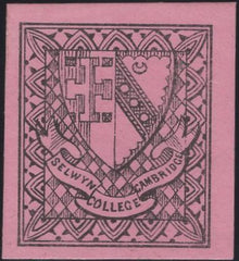 136005 1882 ½D BLACK ON MAGENTA SELWYN COLLEGE, CAMBRIDGE (CS18) UNUSED SINGLE.