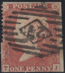 136046 1854 DIE 1 1D PL.198 (SG17)(TJ) PART IMPERFORATE.