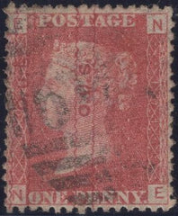 136053 1866 1D PL.101 (SG43)(NE) 'O.U.S.' OVERPRINT READING UPWARDS VARIETY 'OVERPRINT DOUBLE' (SPEC PP223a).