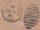 136068 1939 AIR MAIL RUTHERFORD, GLASGOW TO ALBERTA, CANADA WITH 2/6 RE-ENGRAVED SEAHORSE (SG450).