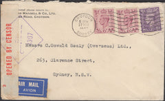 136100 1942 AIR MAIL CROYDON, SURREY TO AUSTRALIA.