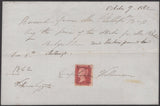 136116 1862 AND 1863 USAGES SHOWING FISCAL AND POSTAL USAGE OF 1857 1D STAR ISSUE (SG40).