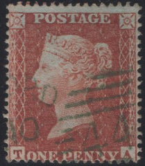 136127 1855 DIE 2 1D PL.2 (SG21)(TA) WITH GREEN '448' NUMERAL OF WEXFORD.