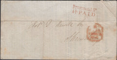 136164 1846 MAIL LONDON TO SHREWSBURY, PAID CASH WITH 'Drummond St./1D. PAID' RECEIVERS HAND STAMP (L509/DRUM6a).