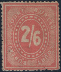 136209 CIRCA 1890 2/6 ROSE-RED COURT BUREAU STAMP, MINT.