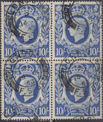 136241 1942 10S ULTRAMARINE (SG478b) VERY FINE USED BLOCK OF FOUR.