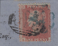 136248 1856 DIE 2 1D PL.23 (SG29) WITH BLUE MALTESE CROSS AND BLACK NUMERAL CANCELLATION (SPEC C1td).