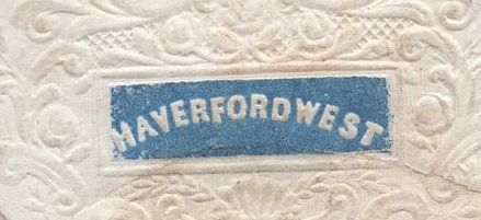 136321 1853 MAIL LIVERPOOL TO NARBERTH WITH 1D PL.154 (SG8)(JC) WITH ORNATE 'HAVERFORDWEST' EMBOSSED FLAP.