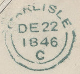 136344 1846 WRAPPER DALSTON, CUMBERLAND TO CARLISLE WITH 'DALSTON' UDC (CU260).