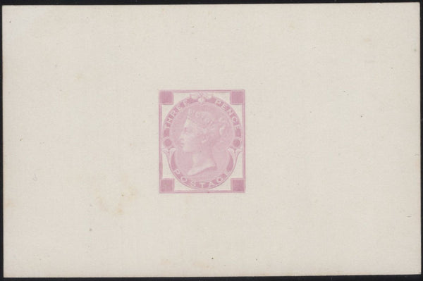 136353 1870 3D ROSE DIE PROOF WITHOUT CORNER LETTERS OR PLATE NUMBER.