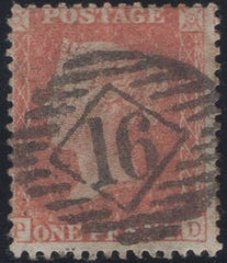 136371 1856 DIE 2 1D PL.36 PALE ORANGE-BROWN (SG33)(PD).