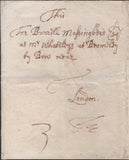 136461 CIRCA 1700 MAIL LINCOLNSHIRE TO LONDON WITH VERY RARE 'F/AFT' SOLID HEART-SHAPED LONDON TRANSFER HAND STAMP (L370).