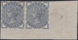 136465 1884 ½D SLATE-BLUE IMPERFORATE PAIR (SG187a).