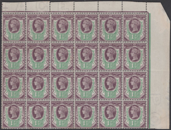 136469 1887 1½D JUBILEE (SG198) SUPERB UNMOUNTED BLOCK OF 24.