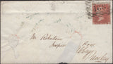 136662 1857 MAIL JOHNSTONE (CO. RENFREW) TO PAISLEY WITH 'HOUSTON' TYPE C1 SCOTS LOCAL BACK STAMP.