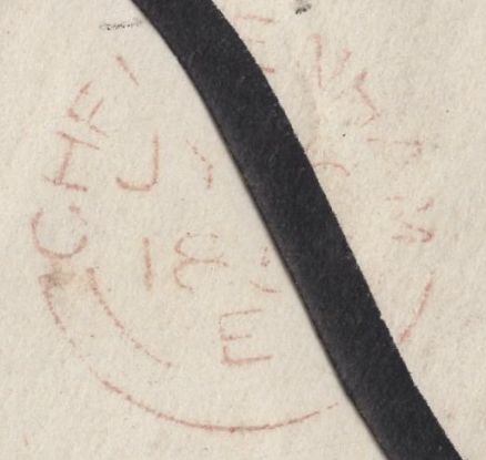 136746 1855 MOURNING ENVELOPE CHELTENHAM TO SOUTHPORT WITH DIE 2 1D PL.6 (SG24)(HD).
