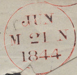 136853 1844 MAIL EDINBURGH TO PEEBLES WITH 1D PL.46 (SG8)(AE) MALTESE CROSS CANCELLATION.