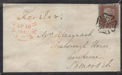 137084 1842 MOURNING ENVELOPE BRISTOL TO CREWKERNE WITH 1D PL.21 (SG8).