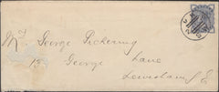 137091 1890 NEWSPAPER WRAPPER LONDON TO GEORGE PICKERING, LEWISHAM.