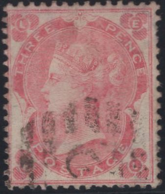 137344 1862 3D SMALL UNCOLOURED CORNER LETTERS, THE THREE DIFFERENT SHADES, GOOD TO VERY FINE USED (SG75-77).