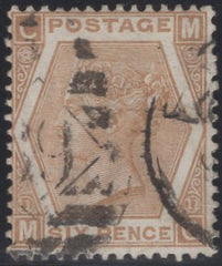 137381 1872 6D PALE CHESTNUT PL.11 (SG122b) GOOD USED.
