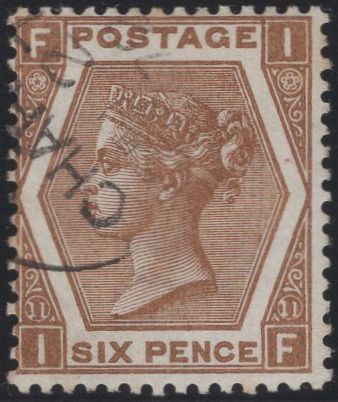 137479 1872 6D DEEP CHESTNUT PL.11 (SG122) SUPERB USED.