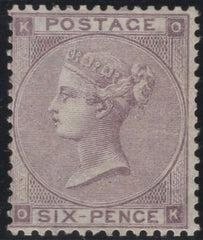 137560 1862 6D LILAC PLATE 3 (SG84) SUPERB UNUSED.
