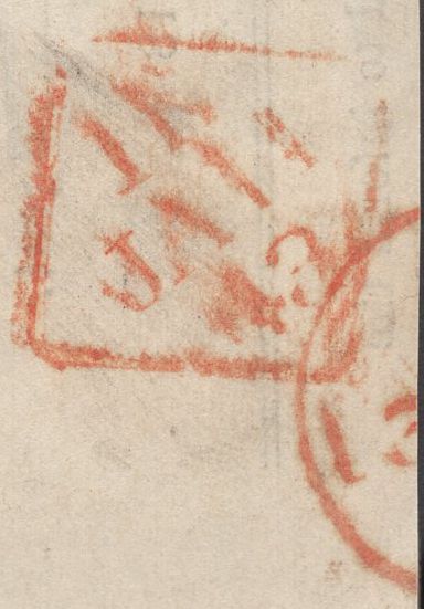 137614 1840 LARGE PART PRINTED WRAPPER DUBLIN TO LONDON WITH PAIR 2D BLUE PL.1 (SG5)(EF EG) DUBLIN MALTESE CROSS (SPEC D1vc).