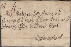 137743 1750 MAIL GAINSBOROUGH TO WESTMINSTER WITH 'GAINS/BOROUGH' TWO LINE HAND STAMP FIRST YEAR OF USE (LI1317).