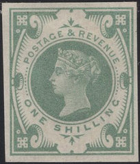 137752 1887 1S GREY-GREEN JUBILEE (SG211) IMPERFORATE IMPRIMATUR.