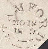 138306 1839 MAIL STAMFORD TO HORBLING WITH 'STAMFORD' DATE STAMP WITH YEAR DATE SLUG MISSING.